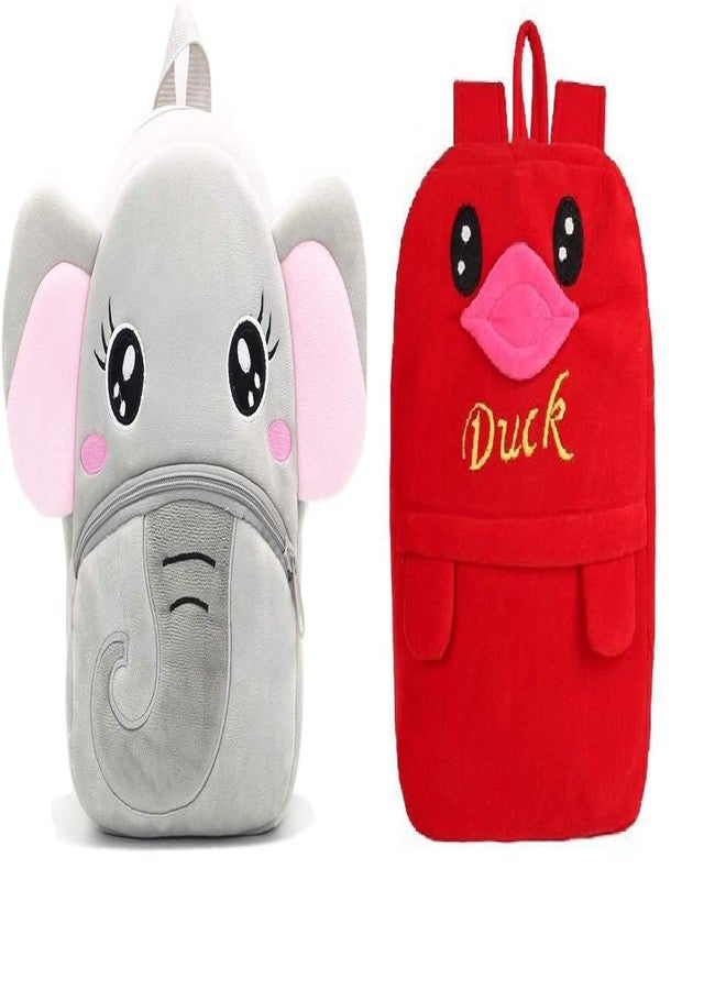 Black Hill Kids School Bag Soft Plush Backpack Cartoon Bags Mini Travel Bag for for Girls Boys Toddler Baby Elephant & Red Duck - Image 2
